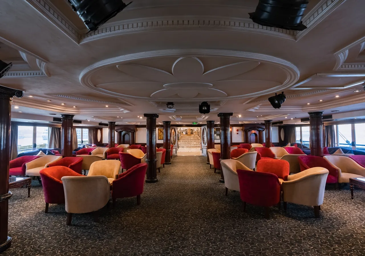 Lounge aboard the MS Monica Nile Cruise Nile cruise